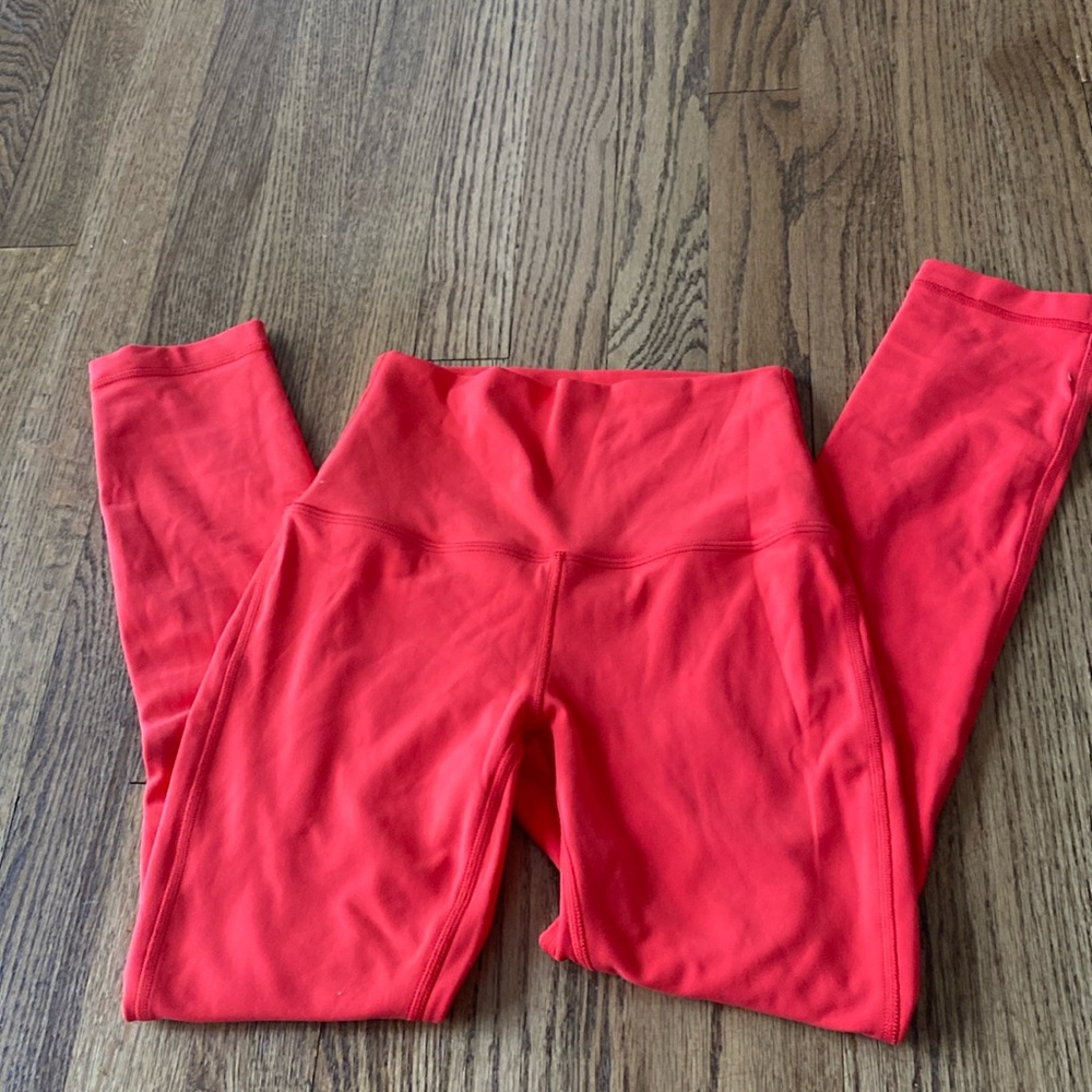 Bright red lululemon aligns